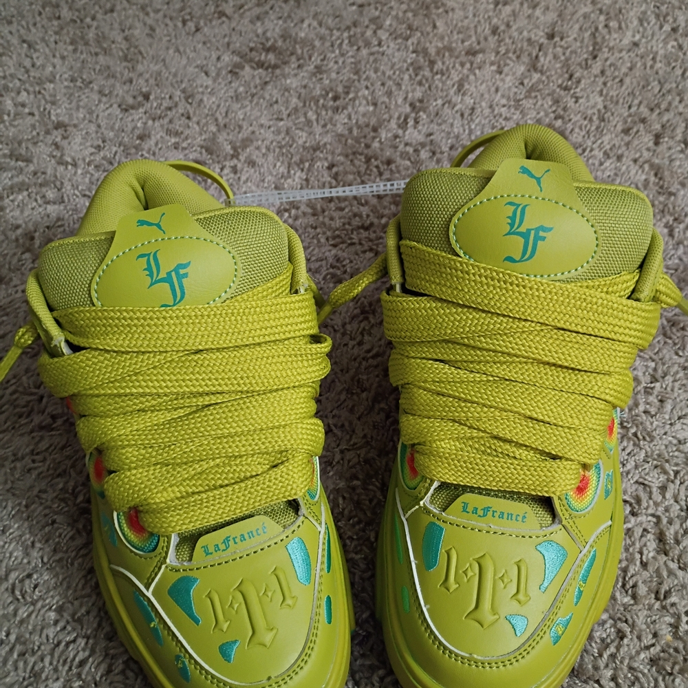 Puma Kids Sneakers in Vibrant Yellow and Blue La France Heat Map Open To Offers - Picture 3 of 7